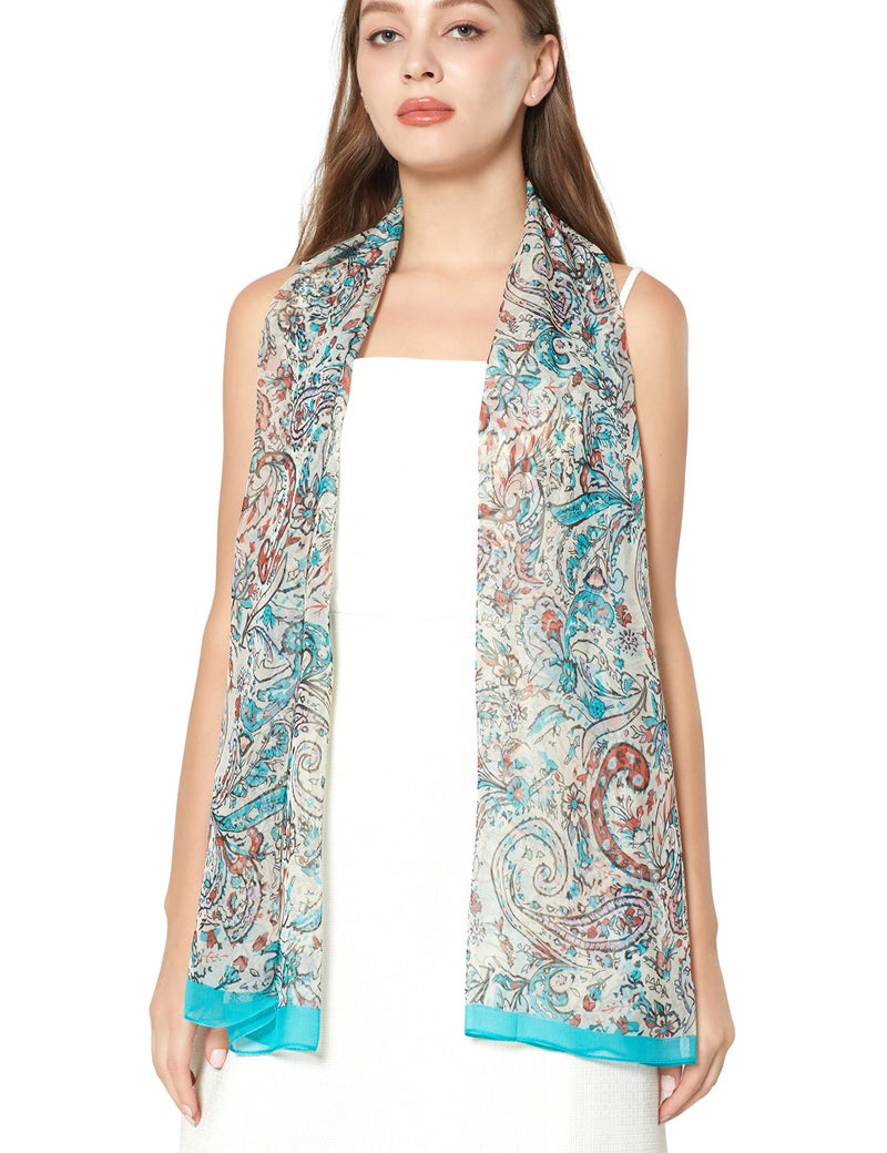 PANTONIGHT Long Chiffon Sheer Scarf Multi-Colors Printed Lightweight Scarf For Womens (COL 759) - Image 3
